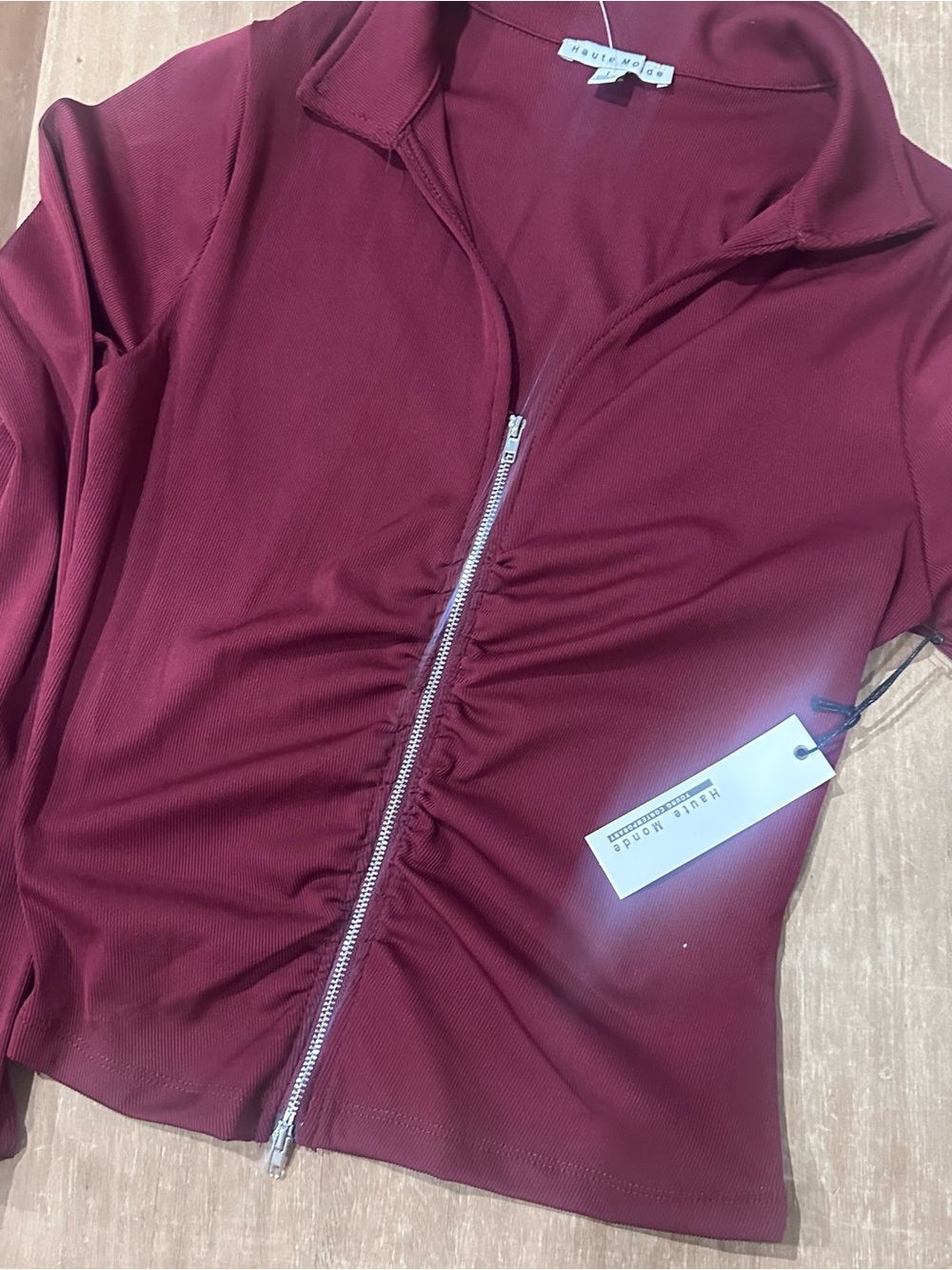 Haute Monde Ribbed Top in Berry Wine